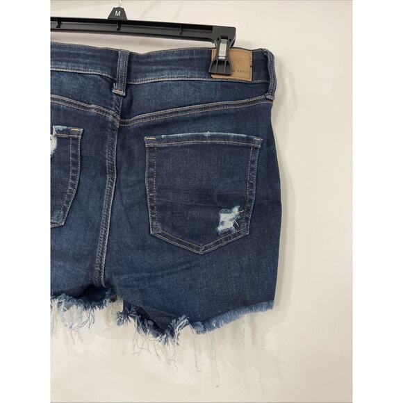 NEW American Eagle Womens Denim Midi Shorts Size 8 Next Level Stretch Distressed - Picture 4 of 4